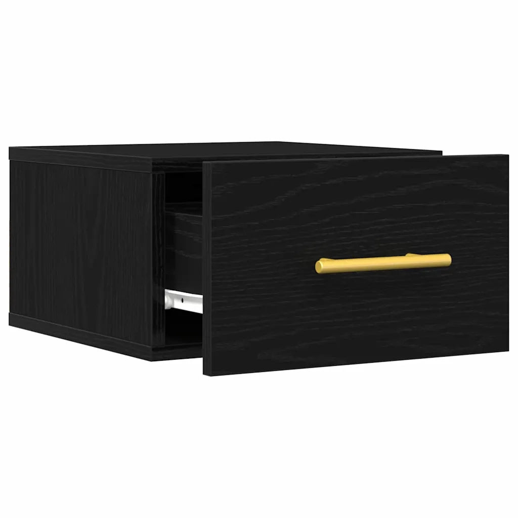 Comodino | Armadio da Notte | Mobiletto da notte Rovere Nero 35 x 35 x 20 cm Legno multistrato