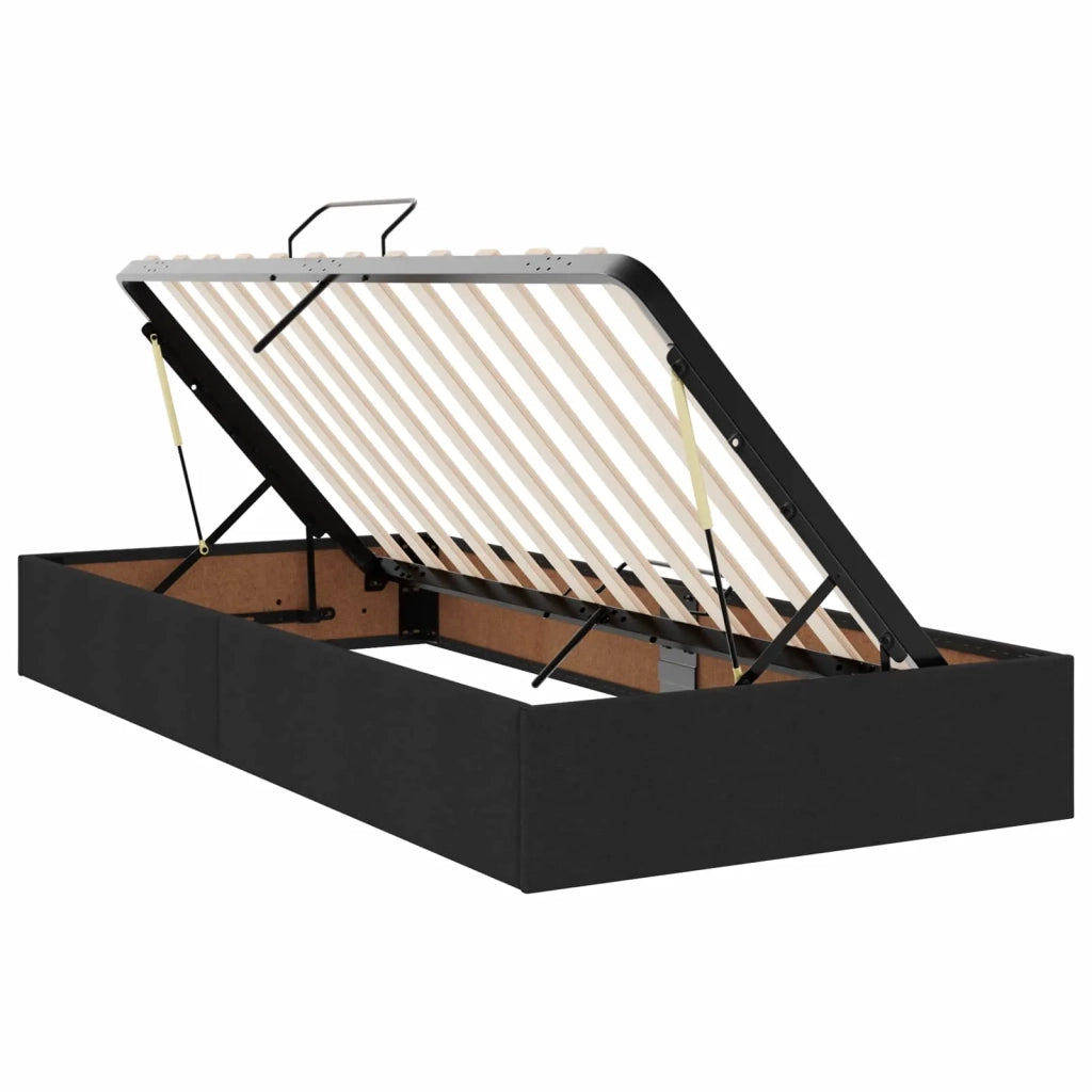Letto con contenitore e materasso Nero 90 x 200 cm Velluto 3458660