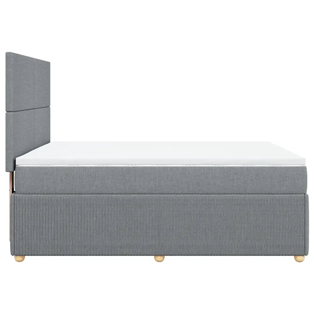 Giroletto a Molle con Materasso Grigio Chiaro 140x200cm Tessuto