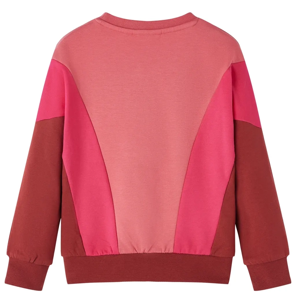 Felpa da Bambino Color Block Rosa e HennÃ© 104cod mxl 132118