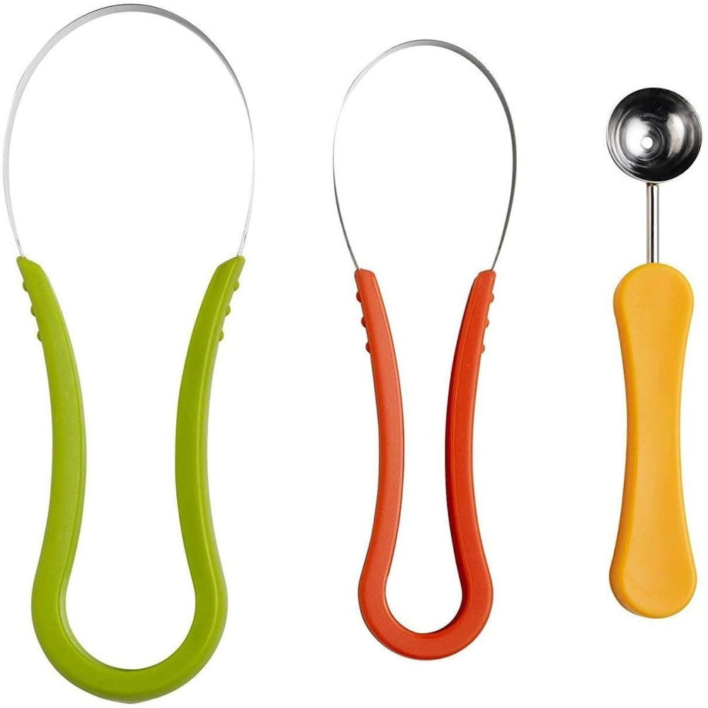 Trade Shop - Scavino Cucchiaio Multifunzione Taglio Melone 3 In 1 Spallinatore Per Frutta -