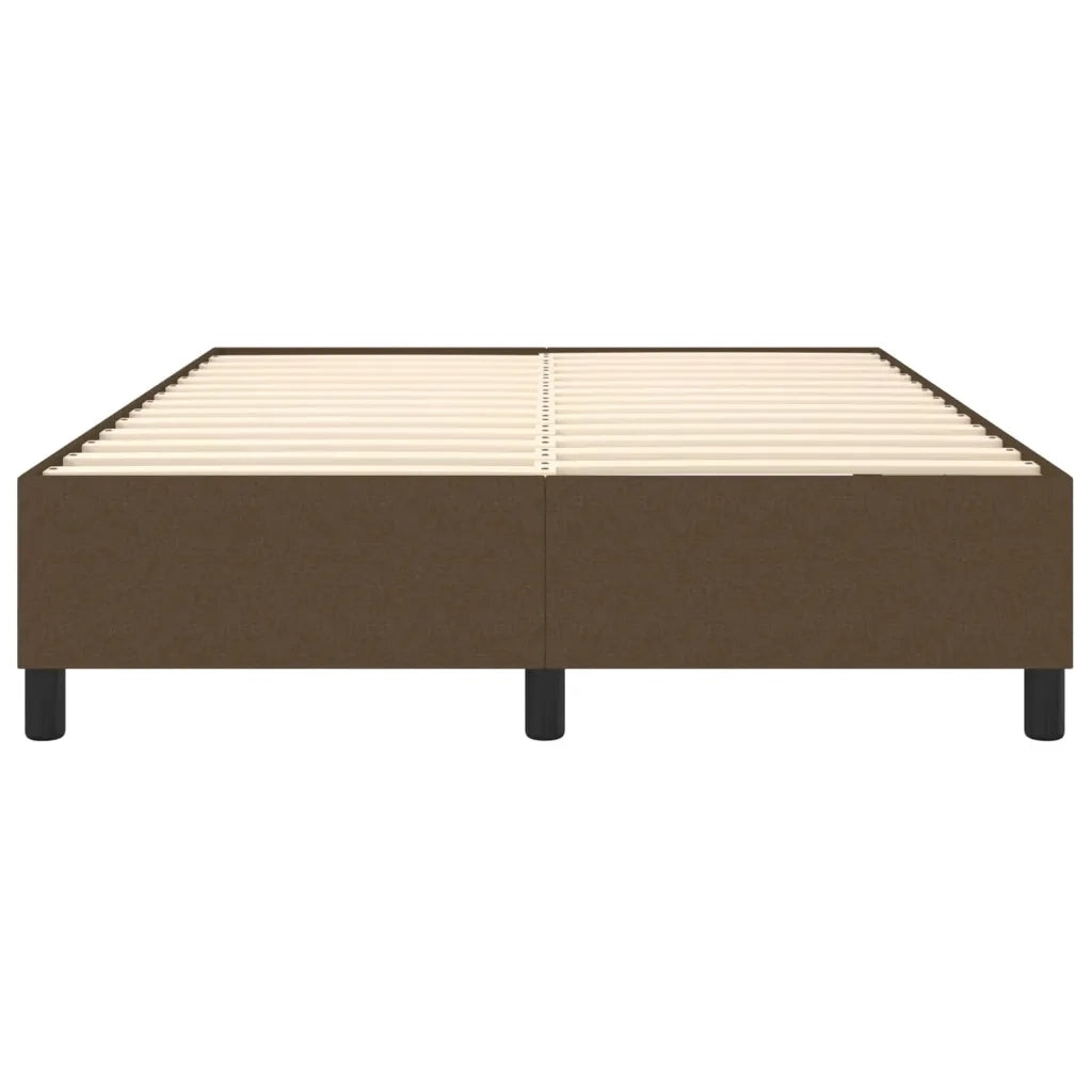 Struttura Letto a Rete a Molle-Giroletto Marrone Scuro 140x190 cm Tessuto 712258
