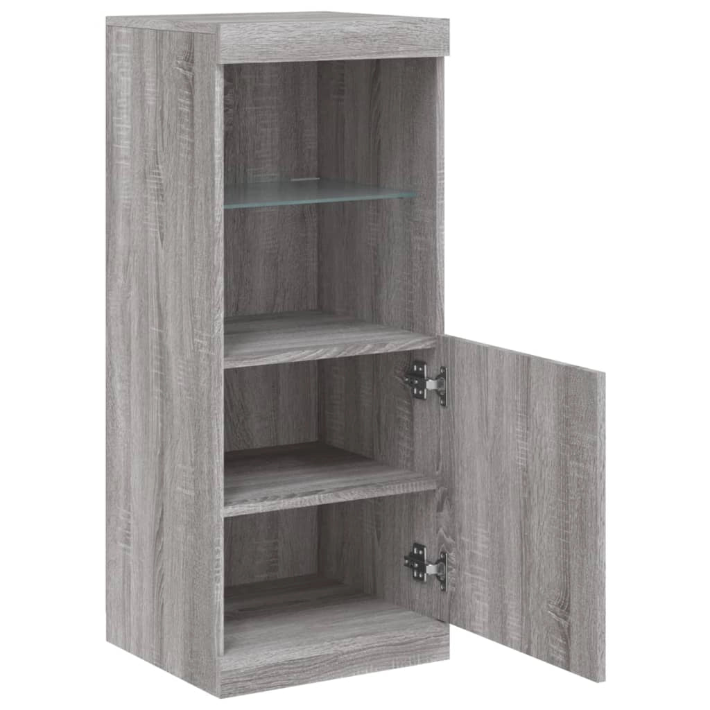 Buffet credenza cassettiera armadio mobile contenitore organizer per cucina soggiorno salotto con luci LED Sonoma 41 x 37 x 100 cm grigio 02_0030074