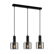 Italux Santia lampadario moderno nero in vetro 3xE27