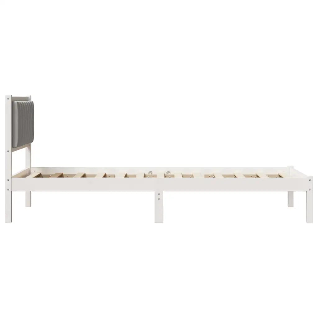 Letto con Testiera Rivestita Grigio chiaro 90 x 200 cm 878288