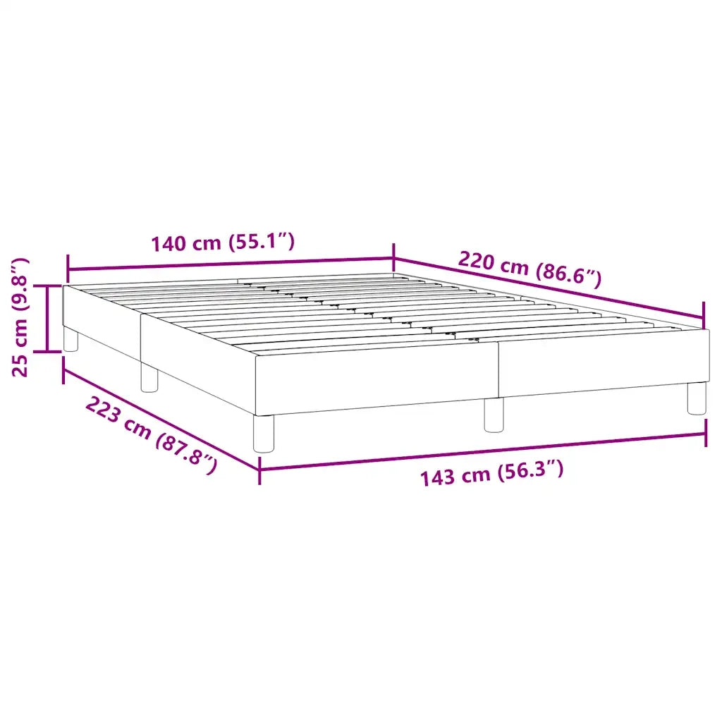 Letto a Molle senza Materasso Grigio Chiaro 140x220cm Velluto 3315873