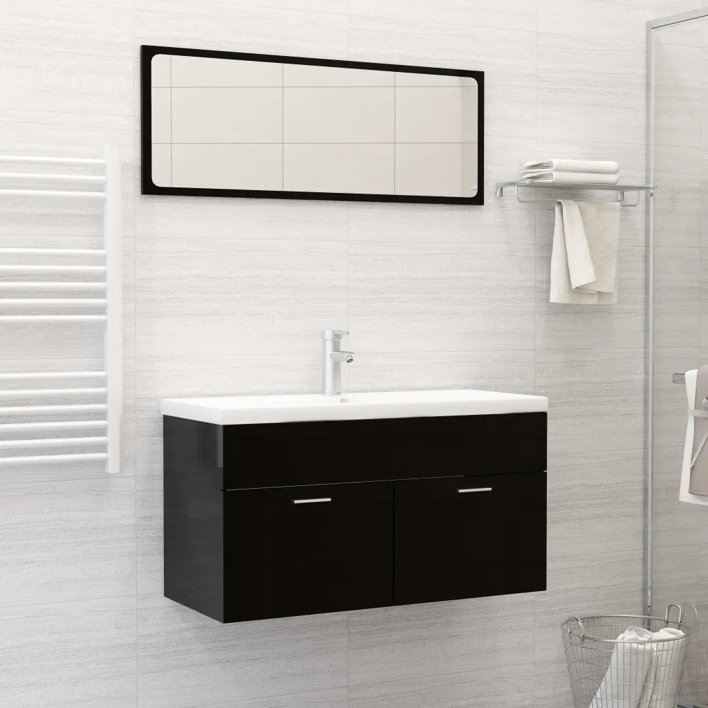 Lavabo da Incasso con Rubinetto 91x39x18 cm in Ceramica Bianco 148626