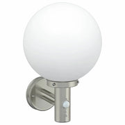 Moderna lampada da parete per esterni con sensore di movimento 28 x 25 x 38 cm acciaio inox argento 02_0056493