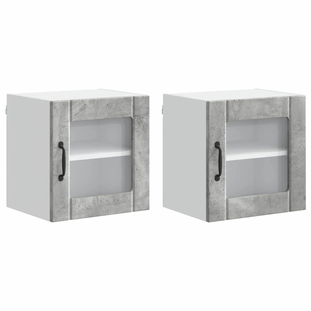 Mobile da cucina 2 pz-Set di 2 Armadio da cucina Grigio cemento 40 x 31 x 40 cm 362743