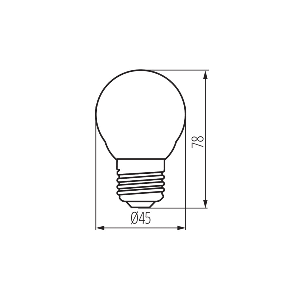 Kanlux Lampadina LED Filament G45 E27 3,8W 60W calda