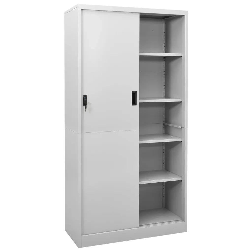 Armadio con Anta Scorrevole Grigio Chiaro 90x40x180 cm Acciaio 335959