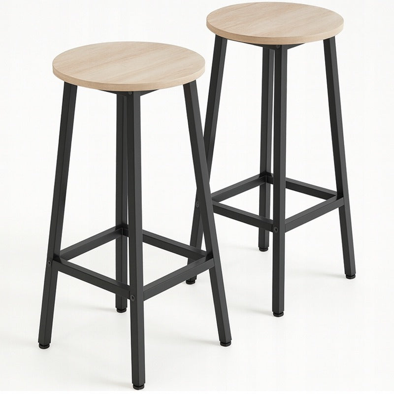 2x sgabello da bar sedia alta sgabello da cucina sgabello in metallo rovere 65 cm