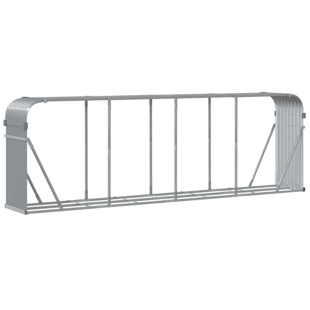 Portalegna chiaro 300 x 45 x 100 cm acciaio zincato grigio 02_0043815