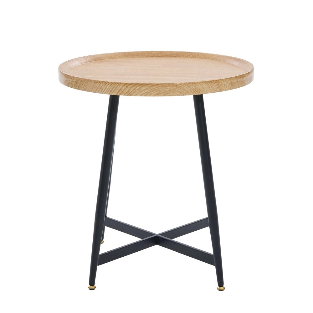 Tavolino Rotondo da Salotto ¨C MINIMAL ¨C Legno e Metallo, Design Moderno