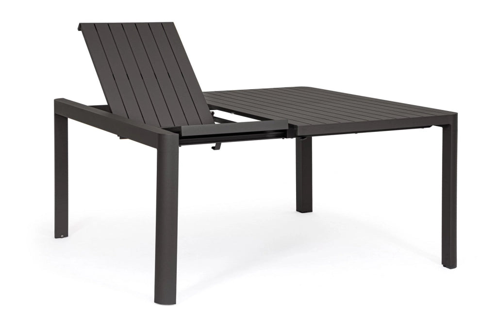Tavolo Allungabile da Giardino 149x97/149x77.5 cm in Alluminio Kiplin Antracite