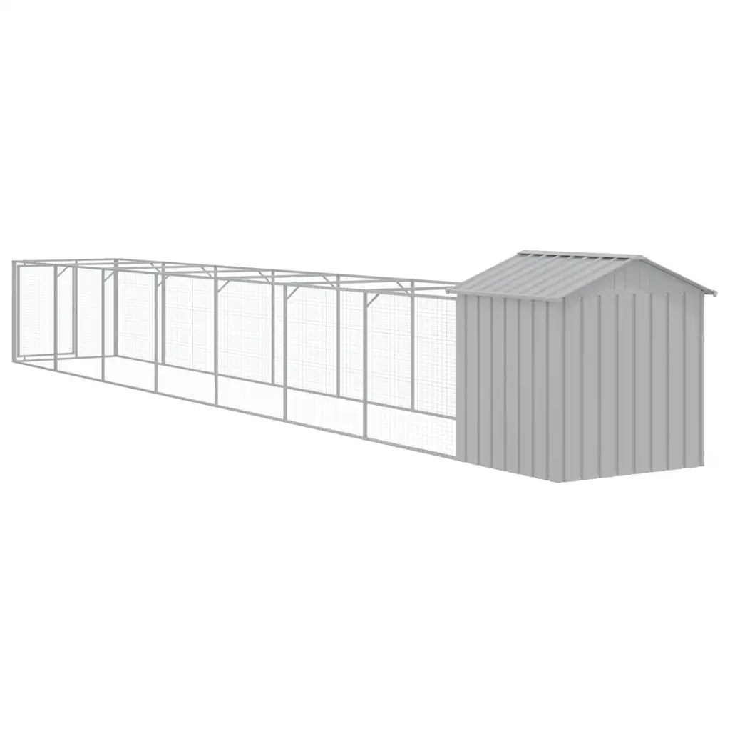 Casetta Cani Tetto Grigio Chiaro 117x813x123 cm Acciaio Zincato 3189066