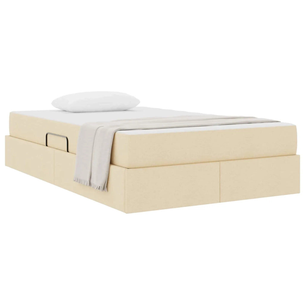 Letto con contenitore e materasso Crema 120 x 190 cm Poliestere 3399650
