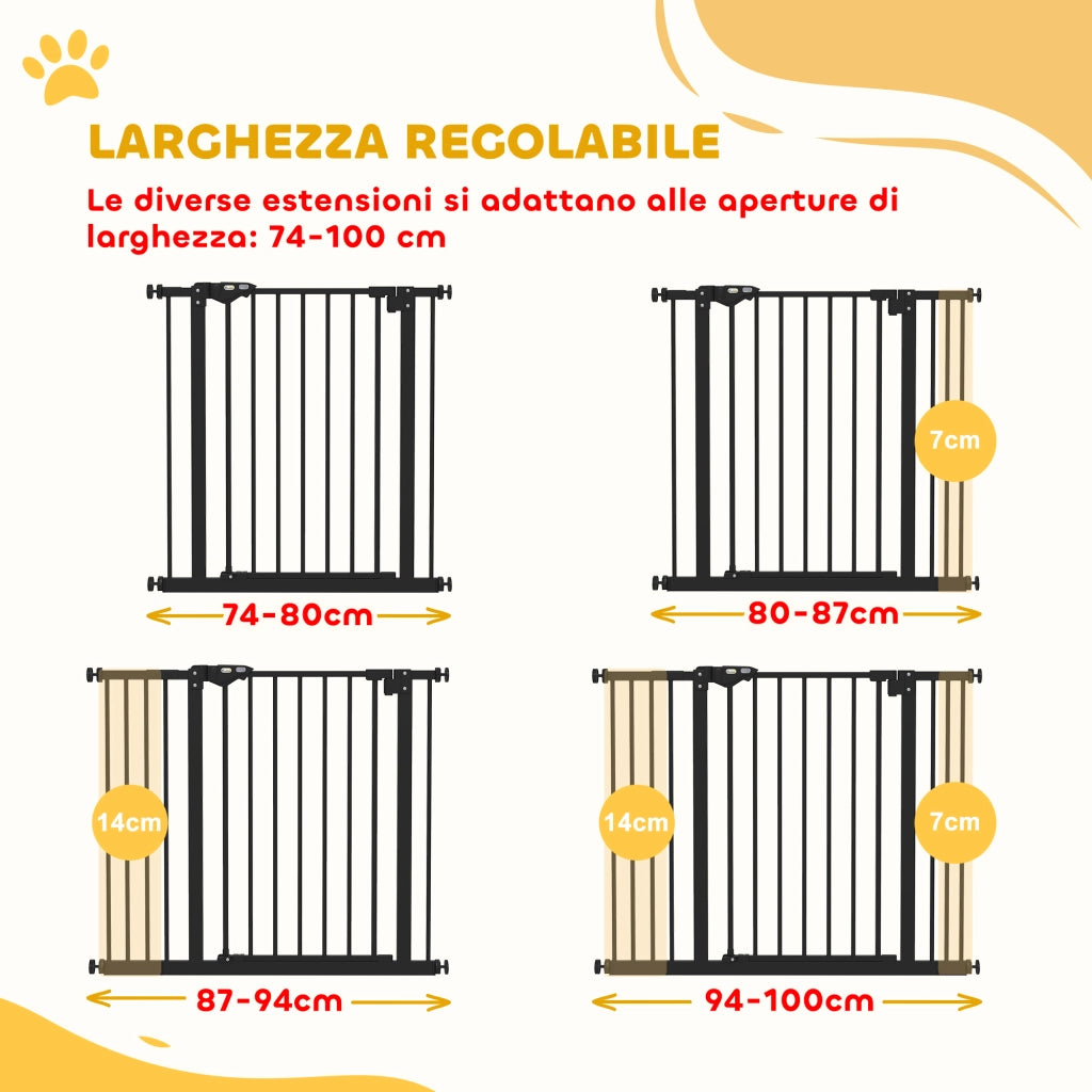 Cancellino per Cani Regolabile ¨C zephmum ¨C Nero, 100 cm