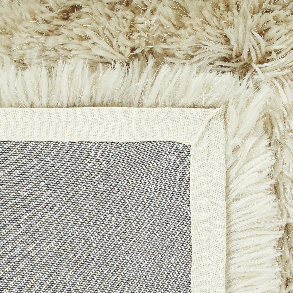 Tappeto Shaggy Tappeto a pelo lungo Solid Beige Poliestere Rettangolare 200 x 300 cm