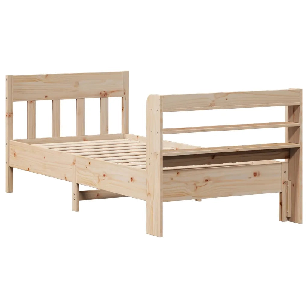 Letto senza Materasso 90x190 cm in Legno Massello di Pino