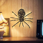 Decorazione di Halloween Rotante Spider Decorazione Appesa con Batteria Funziona 50 LED Bianchi Caldi con Timer per Uso Interno ed Esterno