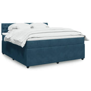 vidaXL Giroletto a Molle con Materasso Blu 180x200 cm in Velluto