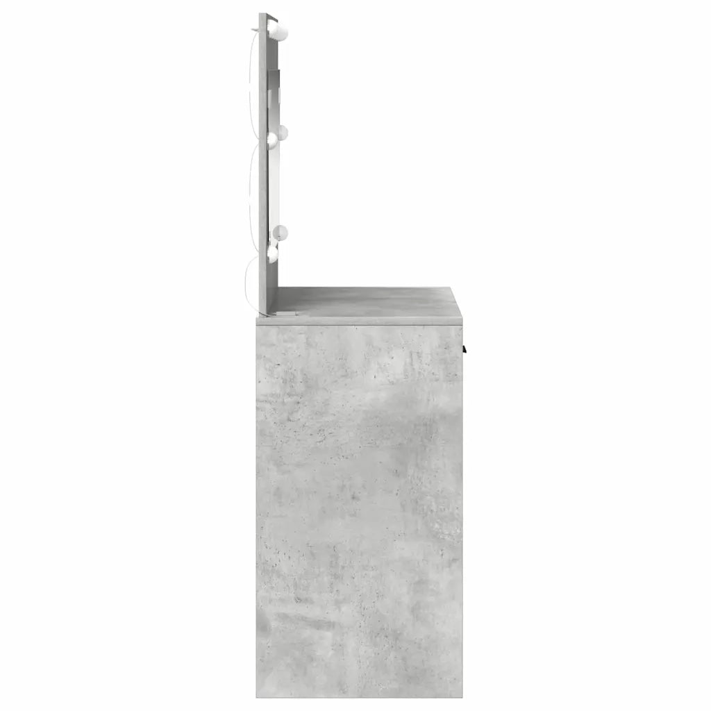 Tavolo da Trucco con cassetto Grigio cemento 78,5 x 41 x 135 cm 865031