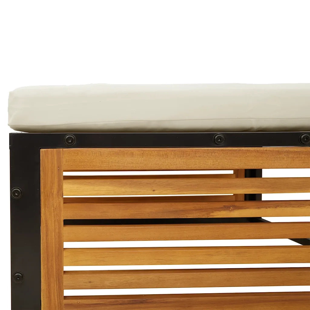 Tavolino da Giardino-Tavolo da Esterno con Sgabello in Legno Massello di Acacia 947869