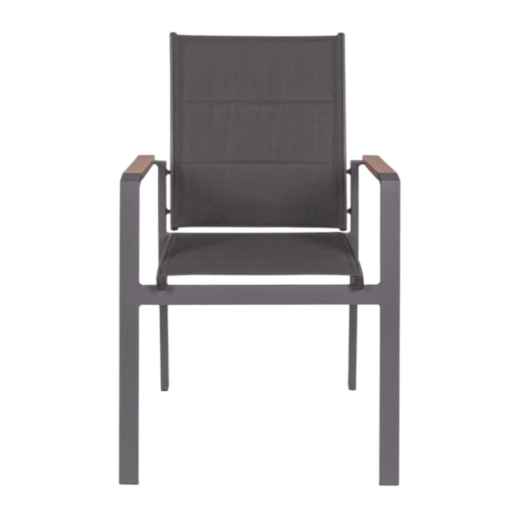 Sedia con braccioli Kubrik antracite cm 56,5x62x88h