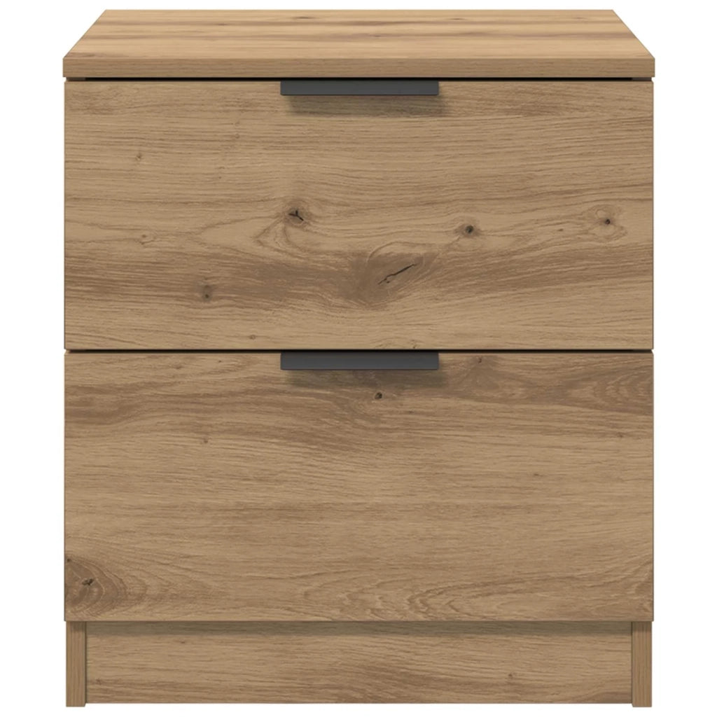 Set di 2 Comodini | Armadio da Notte | Mobiletto da notte Rovere artigianale 45 x 39 x 50cm