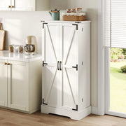 Credenza cucina 60x35x128.5 cm con illuminazione LED e ripiani regolabili in MDF bianco