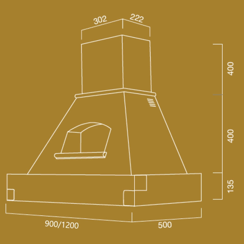 Cappa cucina rustica bianca EPOQUE con cornice in legno intarsio cm 120