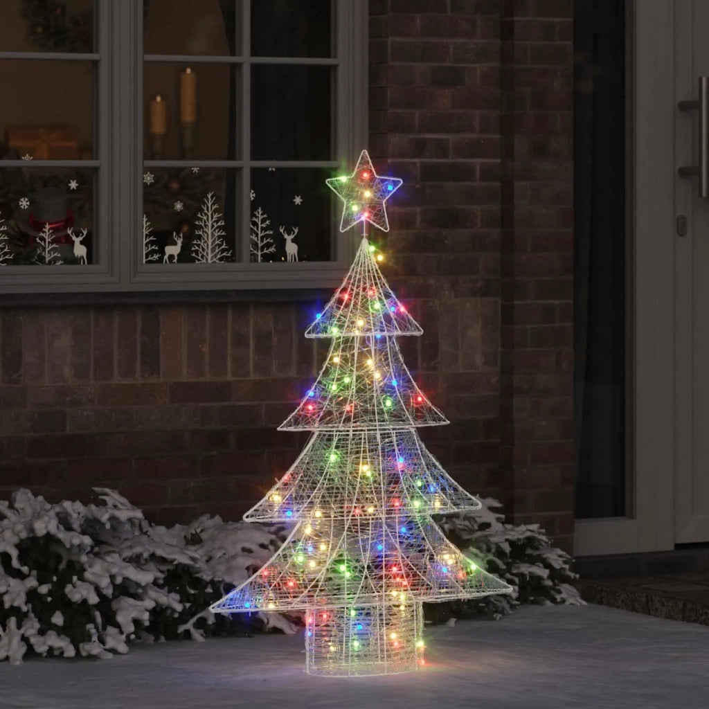 Albero di Natale con 100 LED Multicolore 120 cm Acrilico