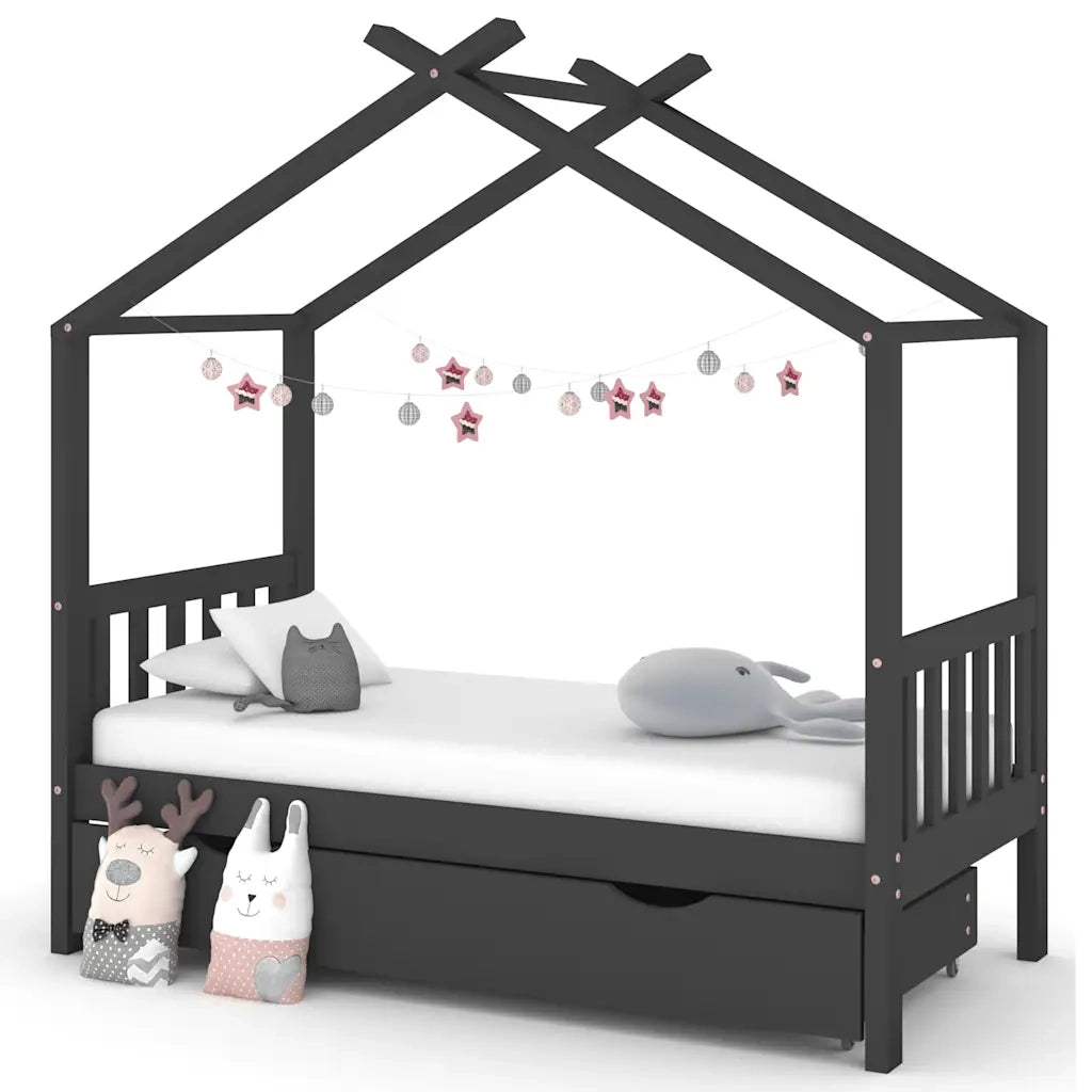 Giroletto per Bambini con Cassetto in Legno di Pino 80x160cm 322152