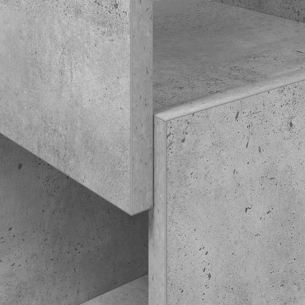 Mobile angolare Grigio cemento 25,5x25x102cm Legno multistrato 889808