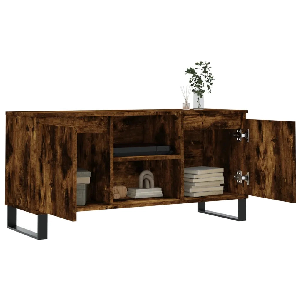 Mobile Porta TV Rovere Fumo 104x35x50 cm in Legno Multistrato 827025