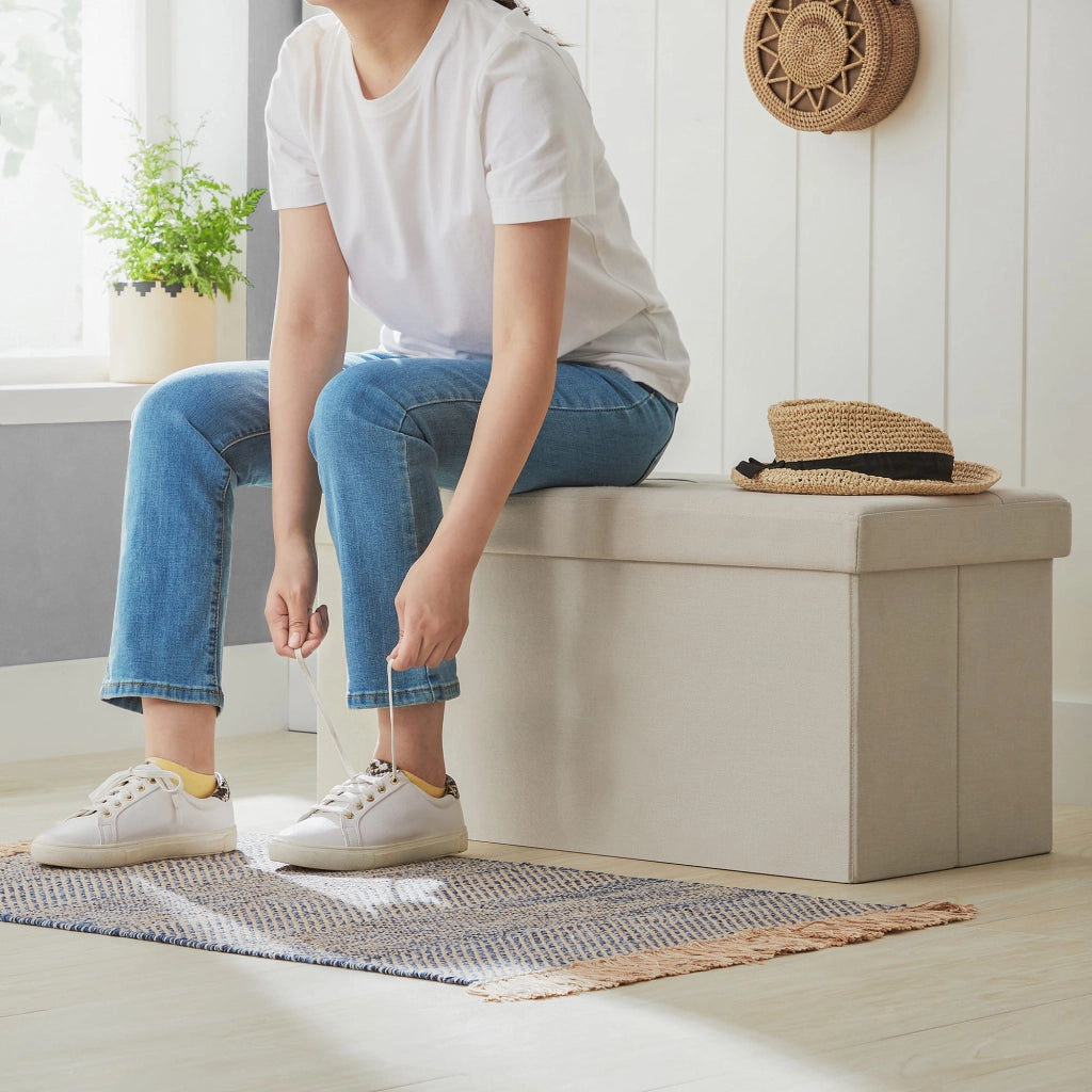 VALORA Pouf contenitore beige per uso domestico LSF47BE