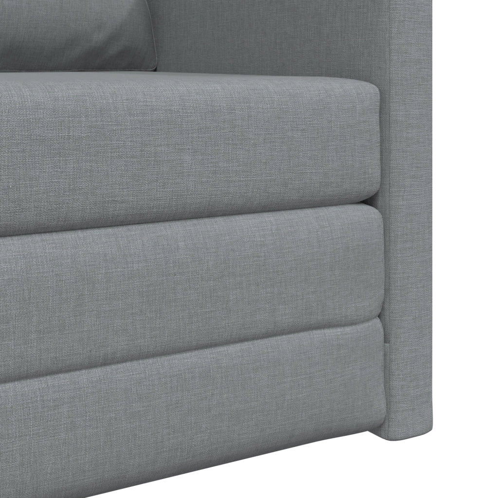 Divano Letto a Terra 2-in-1 Grigio Chiaro 74x77x81 cm Tessuto