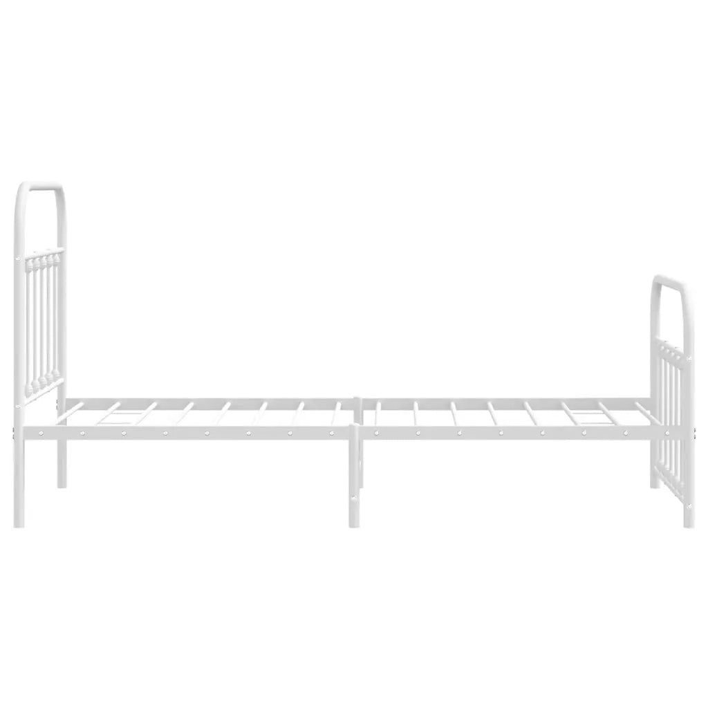 Giroletto con Testiera e Pediera-Struttura Letto Metallo Bianco 90x200 cm 388230