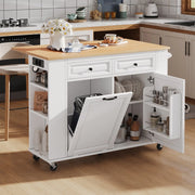 Tavolo da Pranzo Allungabile con Isola Cucina e Ruote ¨C Xylo ¨C Bianco