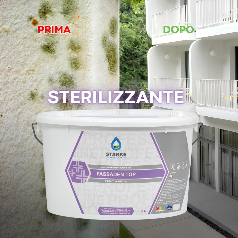 Pittura fassaden top quarzo elastomerico fibrato anticavillature idrorepellente *** formato 12.5 lt, confezione 1