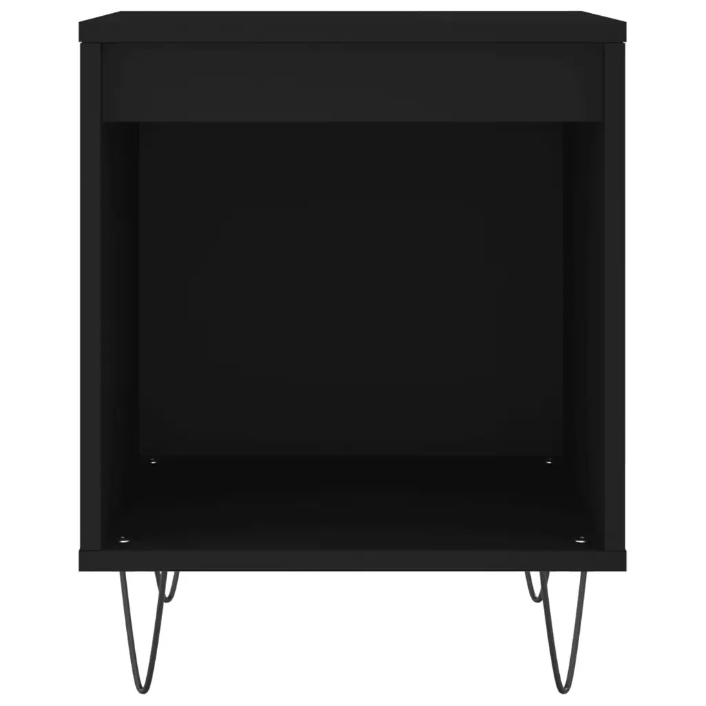 Comodini 2pz Neri 40x35x50 cm in Legno Multistrato