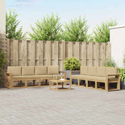 Set di divani da esterno con cuscino 9 pcs Bianco e Beige