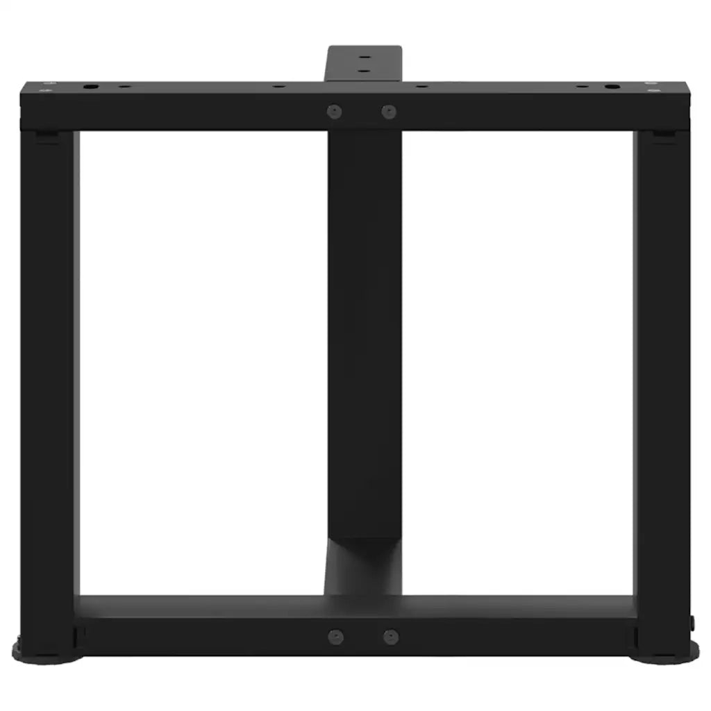 Gambe per Tavolino da CaffÃ¨ a Forma di T 2 pz Nere 50x25x(42-43) cm Acciaio