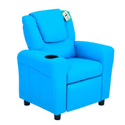 Poltrona reclinabile per bambini in legno ¨C Minimal ¨C Blu 62x52x69