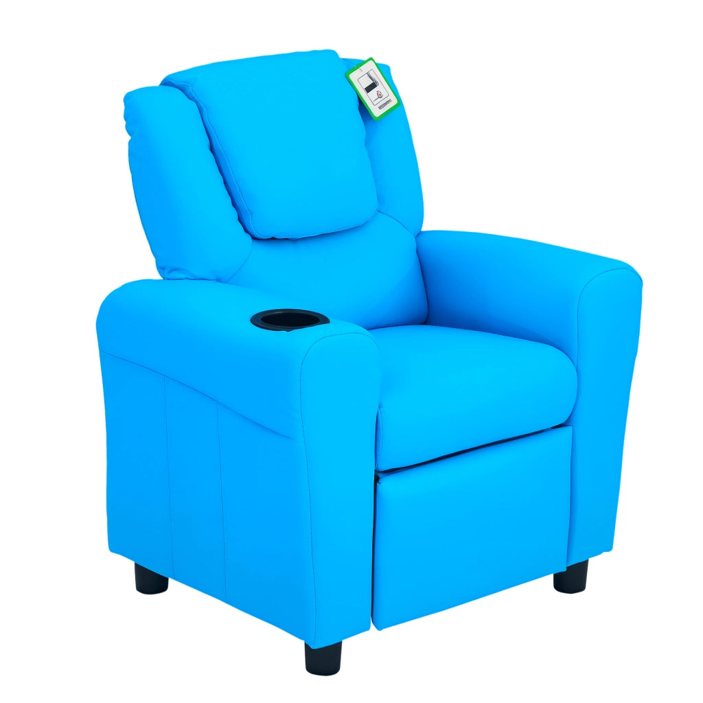 Poltrona reclinabile per bambini in legno ¨C Minimal ¨C Blu 62x52x69
