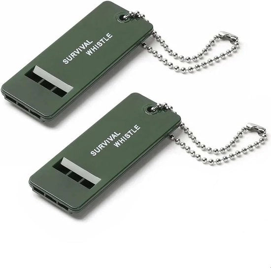 Due flauti di soccorso, flauti per outdoor, flauti di emergenza con tre frequenze, flauti di soccorso ad alta frequenza, adatti per campeggio, viaggio e addestramento. 7*2.8cm
