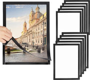 Lista A4 Magnetica Autoadesiva - Impermeabile - Sostituire Documenti e Poster - Nero