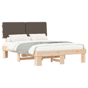 Letto matrimoniale | Letto per adulti | Letto con Testiera Rivestita Talpa 140 x 190 cm Pino massello