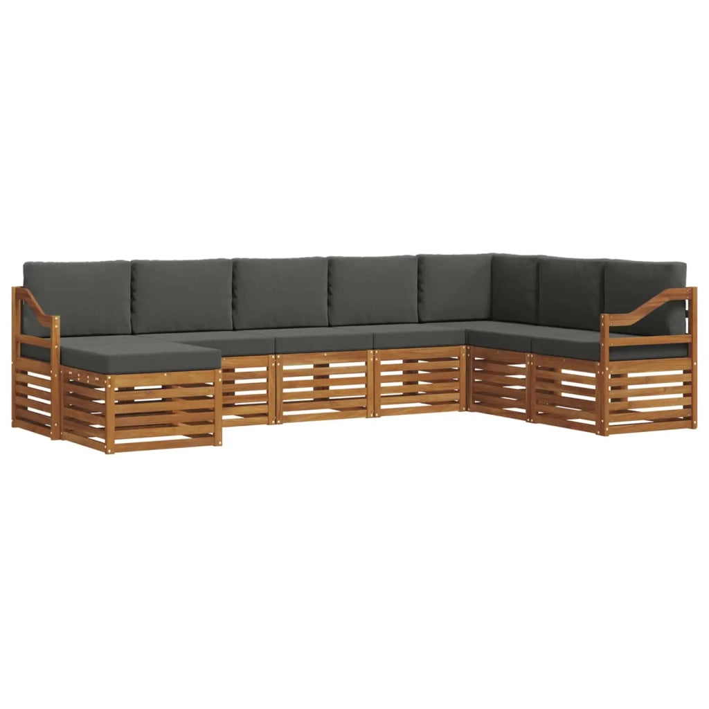 Set di divani da esterno con cuscino 8 pcs Naturale e Antracite